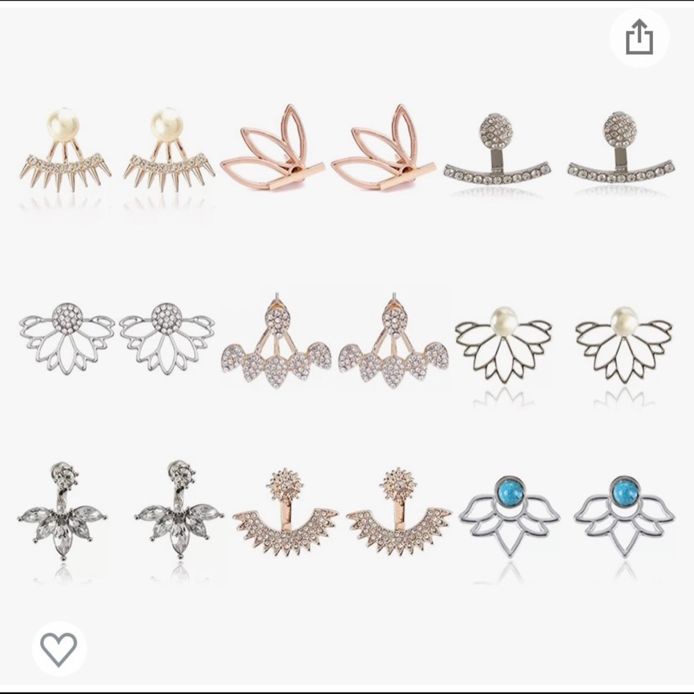 Nine pairs of earrings